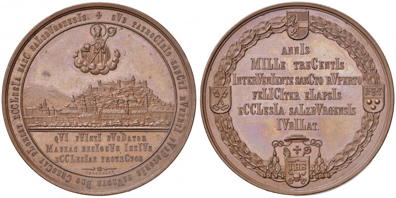 Franz Joseph I. 1848 - 1916
Erzbistum Salzburg. Br-Medaille, 1882. auf das 1300j...