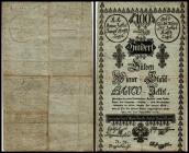 100 Gulden - fl., 01.11.1784
Österreich. Formular. Richter R. Papiergeld Spezialkatalog Österreich 1759 - 2010, 20
unten gekürzt
III