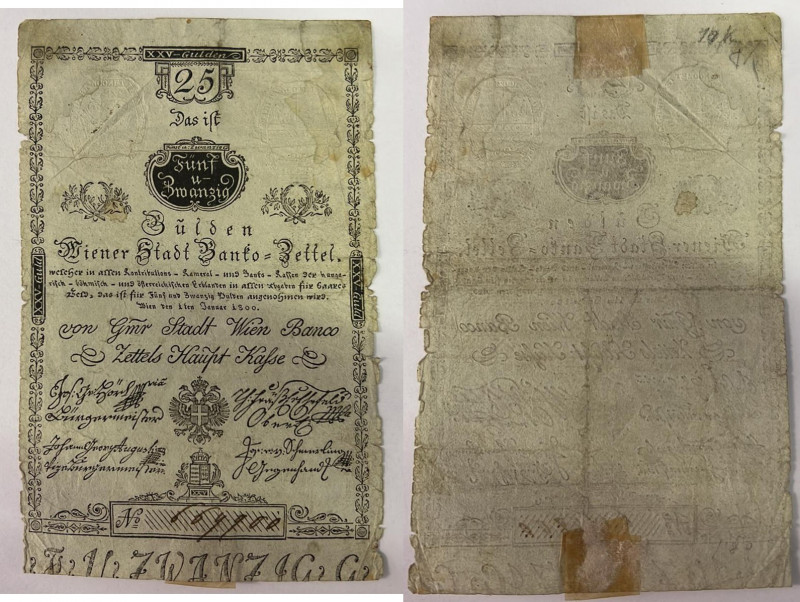 25 Gulden - fl., 01.01.1800
Österreich. Richter R. Papiergeld Spezialkatalog Öst...