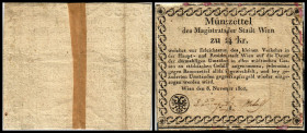 24 Kreuzer, 1805
Österreich. Richter R. Papiergeld Spezialkatalog Österreich 1759 - 2010, NG39b. repariert, kl. Loch
V