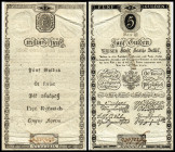5 Gulden, 01.06.1806
Österreich. Richter R. Papiergeld Spezialkatalog Österreich 1759 - 2010, 39. II / III