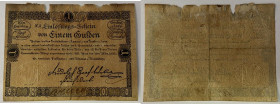 1 Gulden - fl., 01.03.1811
Österreich. Richter R. Papiergeld Spezialkatalog Österreich 1759 - 2010, 45. Einrisse, Stockflecken
IV / V