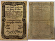 2 Gulden - fl., 16.04.1813
Österreich. Richter R. Papiergeld Spezialkatalog Österreich 1759 - 2010, 51. Stockflecken
III