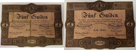 5 Gulden - fl., 09.12.1833
Österreich. Formular. Richter R. Papiergeld Spezialkatalog Österreich 1759 - 2010, 69
beschnitten
IV