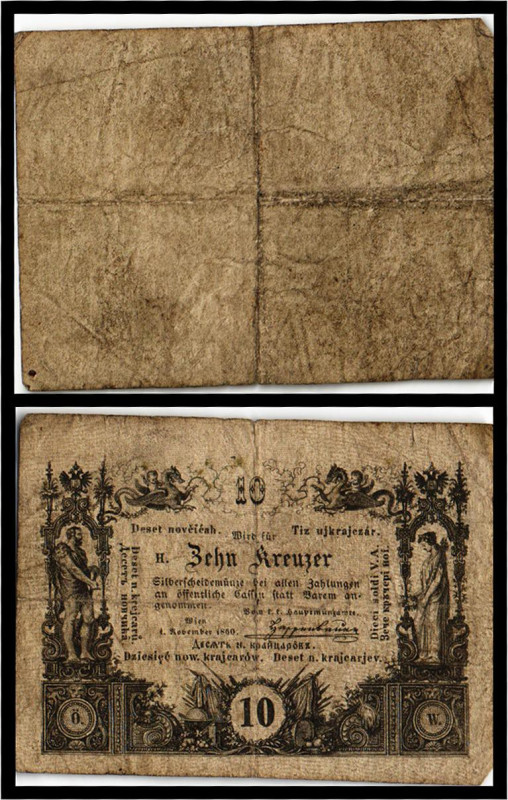 10kr Gulden - fl., 01.11.1860
Österreich. Richter R. Papiergeld Spezialkatalog Ö...