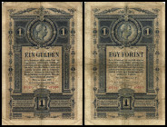 1 Gulden - fl., 01.01.1882
Österreich. Richter R. Papiergeld Spezialkatalog Österreich 1759 - 2010, 145. links oben und unten Ecke fehlt, Knicke
V