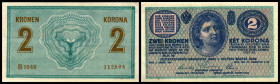 2 Kronen, 05.08.14
Österreich. C. Richter R. Papiergeld Spezialkatalog Österreich 1759 - 2010, 161
I / II