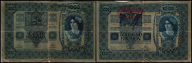 1 000 Kronen, 02.01.1902*
Österreich. Stpl."A" A5. Richter R. Papiergeld Spezialkatalog Österreich 1759 - 2010, 183
Einrisse
IV / V