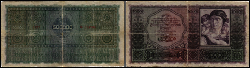 500 000 Kronen, 02.01.22
Österreich. Richter R. Papiergeld Spezialkatalog Österr...