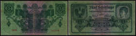 5 Schilling, 02.01.25
Österreich. Richter R. Papiergeld Spezialkatalog Österreich 1759 - 2010, 225. win. Loch, Einrisse
III / IV