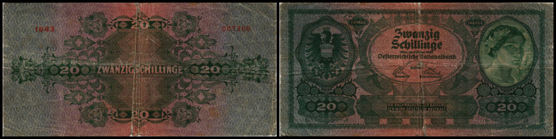 20 Schilling, 02.01.25
Österreich. Richter R. Papiergeld Spezialkatalog Österrei...