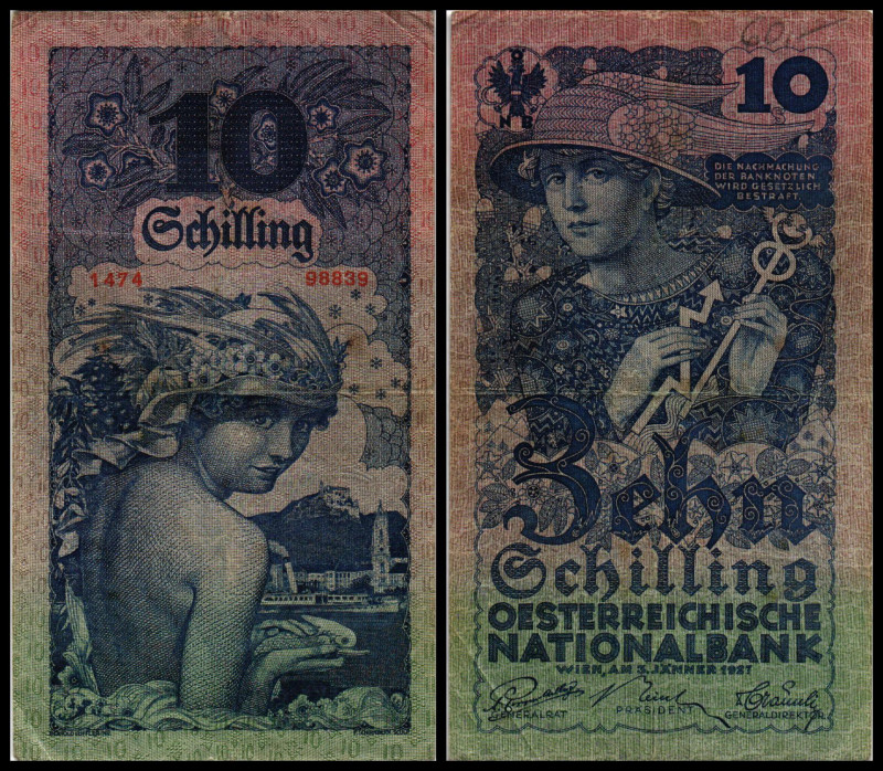 10 Schilling, 03.01.27
Österreich. Richter R. Papiergeld Spezialkatalog Österrei...