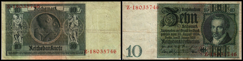 10 RM, 22.01.29
Österreich. Richter R. Papiergeld Spezialkatalog Österreich 1759...
