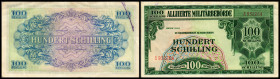 50-100 Schilling, Serie 1945
Österreich. Richter R. Papiergeld Spezialkatalog Österreich 1759 - 2010, 260-61. II- / IV