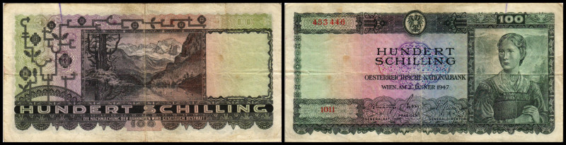 100 Schilling, 02.01.47
Österreich. Richter R. Papiergeld Spezialkatalog Österre...