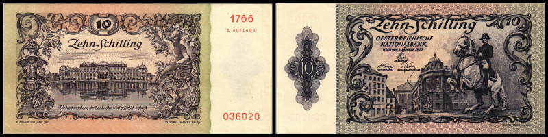 10 Schilling, 02.01.50
Österreich. Richter R. Papiergeld Spezialkatalog Österrei...