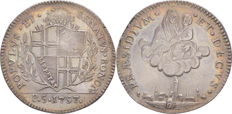 Bologna - Governo Popolare (1796-1797) - 5 Paoli - 1797 - Cassanelli 64 - gr. 14...