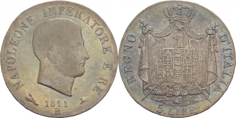 Bologna - Napoleone Bonaparte, Re d'Italia (1805-1814) - 5 lire - 1811 - Gig.102...