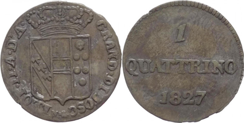 Firenze - Granducato di Toscana - Leopoldo II (1824-1859) Quattrino 1827 - Gig. ...