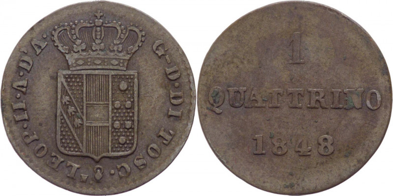 Firenze - Gran Ducato di Toscana - Leopoldo II di Lorena (1824-1859) -1 Quattrin...