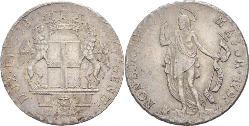 Genova - periodo dei Dogi Biennali III Fase (1637-1797) - 4 Lire 1797 - gr. 16.6...
