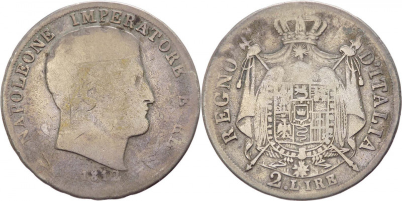 Milano - Napoleone I Re d'Italia (1805-1814) - 2 lire 1812 - Pag. 38 - Ag
MB
...
