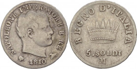 Milano - Napoleone I Re d'Italia (1805-1814) - 5 soldi 1810 - Pag. 54 - Ag
qBB



SHIPPING ONLY IN ITALY - SPEDIZIONE SOLO IN ITALIA