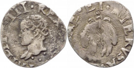 Regno di Napoli - Filippo III (1598-1621) - 1/2 Carlino o Zanetta variante del tipo con testa adulta piccola e senza sigle sotto il busto del dritto -...