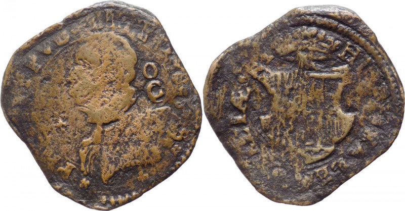 Regno di Napoli - Filippo IV (1621-1665) - grano 1635 - sigle OC - P.R. 62 - Ae...