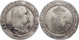 Regno di Napoli - Ferdinando IV (1759-1816) Piastra 120 Grana 1805 - P.R. 9 - Ag
MB



SHIPPING ONLY IN ITALY - SPEDIZIONE SOLO IN ITALIA