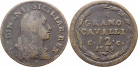 Regno di Napoli - Ferdinando IV di Borbone (1759-1816) - 1 Grano da 12 cavalli del III° tipo 1789 - Gig. 138 - Cu
MB



SHIPPING ONLY IN ITALY - ...