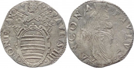 Stato Pontificio - Ancona - Paolo IV, Carafa (1555-1559) - Giulio con S. Paolo - III° tipo con libro chiuso - Berm. 1046 - Ag
mBB



SHIPPING ONL...