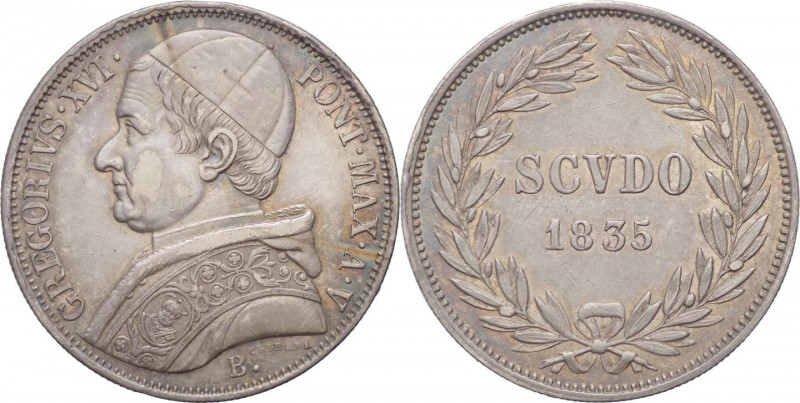 Stato Pontificio - Bologna - Gregorio XVI, Cappellari (1831-1846) scudo 1835 - G...