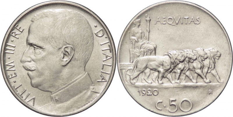 Regno d’Italia - Vittorio Emanuele III (1900-1943) 50 centesimi "Leoni" 1920 - c...