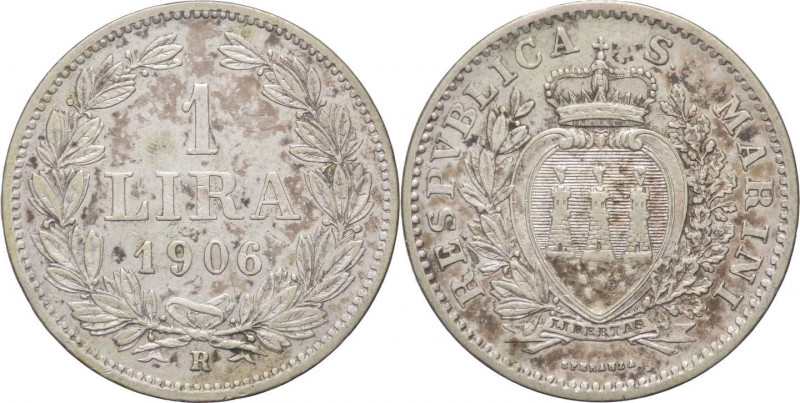 Repubblica di San Marino - Vecchia Monetazione (1864-1938) - 1 lire 1906 - Gig.2...
