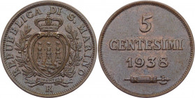 San Marino - Vecchia Monetazione (1864-1938) - 5 Centesimi 1938 - KM# 12 - Cu
mSPL



SHIPPING ONLY IN ITALY - SPEDIZIONE SOLO IN ITALIA