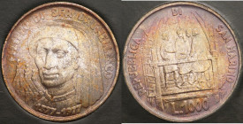 Nuova Monetazione (dal 1972) moneta da 1000 lire "VI Centenario della nascita di Filippo Brunelleschi" 1977 - Ag - in folder originale - bellissima pa...