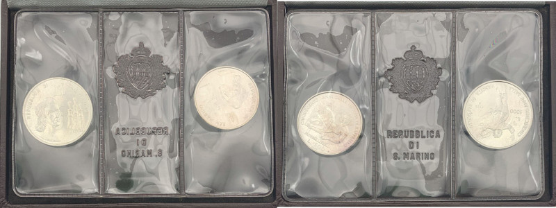 San Marino - Nuova Monetazione (dal 1972) Dittico 500 e 1000 Lire “V°Centenario ...
