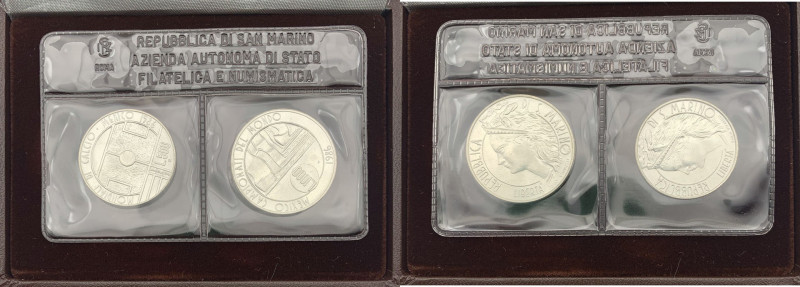 San Marino - Nuova Monetazione (dal 1972) Dittico 500 e 1000 Lire “Mondiali di C...