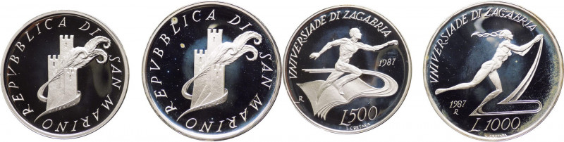San Marino - Nuova Monetazione (dal 1972) Dittico 500 e 1000 Lire “Universiadi d...