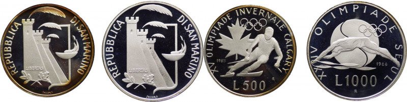 San Marino - Nuova Monetazione (dal 1972) Dittico 500 e 1000 Lire “XXIV Olimpiad...