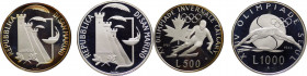 San Marino - Nuova Monetazione (dal 1972) Dittico 500 e 1000 Lire “XXIV Olimpiade di Seul” 1988 - Ag - In confezione originale - Coniazione Fondo Spec...