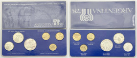 Argentina - serie emessa in occasione del campionato mondiale di calcio del 1978, composta da 6 valori: 3000 Pesos - Ag; 2000 Pesos - Ag; 1000 Pesos -...