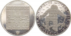 Austria - Repubblica (dal 1945) - 100 Schilling 1976 commemorativo del Giochi invernali della XII Olimpiade svolti a Innsbruck nel 1976 - serie Trampo...