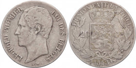 Belgio - Leopoldo I (1831-1865) - 20 centesimi 1853 - KM# 19 - Ag
qBB



SHIPPING ONLY IN ITALY - SPEDIZIONE SOLO IN ITALIA