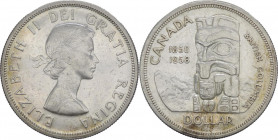 Canada - Elisabetta II (dal 1952) 1 Dollaro 1958 - 100° anniversario - Fondazione della Columbia Britannica - KM# 55 - Ag - gr.23,45
BB+



WORLD...