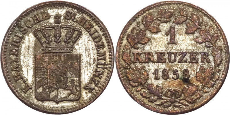 Germania - Regno di Baviera, Massimiliano II (1848-1864) - 1 kreutzer 1858 - KM#...