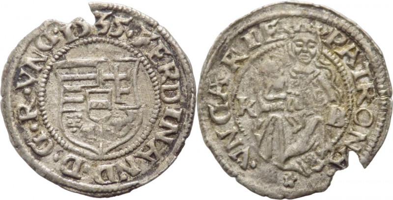 Ungheria - Ferdinando I (1526-1564) - 1 Denaro 1535 - Huszar 935 - Ag - gr. 0,45...