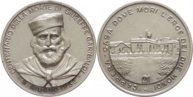 Italia - medaglia a tema Caprera - Casa dove morì l'Eroe dei due mondi - Centenario della morte di Giuseppe Garibaldi - 2 Giugno 1982 - Ag .925 - gr.1...