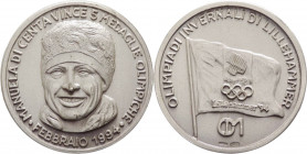 Italia - medaglia a tema Olimpiadi Invernali di Lillehammer - Manuela di Centa vince 5 medaglie olimpiche - Febbraio 1994 - Ag .925 - gr.15,83 - Ø mm3...